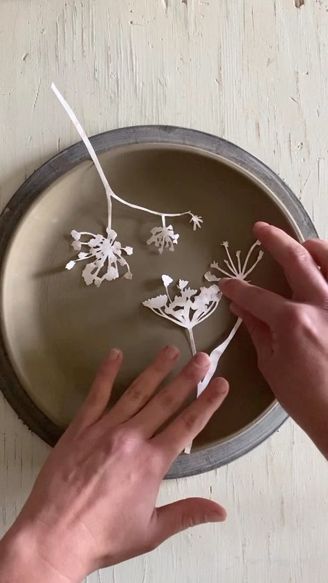 New stencil! Been wanting to make these for awhile but needed some slow time cause they’re intricate and time consuming. Watching movies on… | Instagram Number Flowers, Beginner Pottery, Pottery Workshop, Clay Diy Projects, Garden Pottery, Ceramic Techniques, Hand Built Pottery, Ceramic Ideas, Pottery Techniques