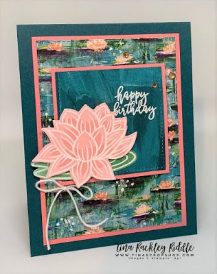 PCC368 Sketch Challenge with Stampin' Up! Lovely Lily Pad, Handmade Card Ideas, Paper Craft, Lily Impressions DSP, DIY Birthday Card, Sale-a-bration 2020, SAB 2020, Water Lily Stampin Up Lovely Lily Pad, Handmade Card Ideas, Lilly Pad, Happy Hump Day, Stampin Up Catalog, Stampin Up Christmas, Sketch Challenge, Birthday Cards Diy, Stamping Up Cards