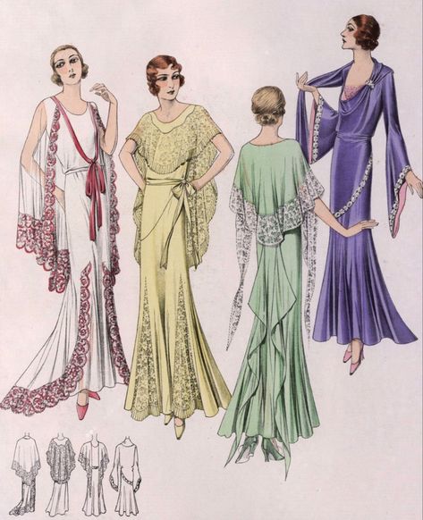 1930s Nightwear, Gotham Memoirs, 30’s Fashion, Nightwear Fashion, 1930s Fashion Women, 1930 Fashion, 1930's Fashion, Historical Dress, Vintage Fashion 1950s