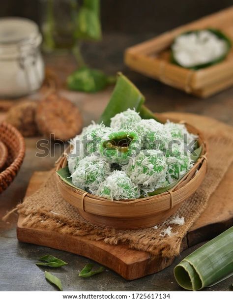 Klepon Cake Made Glutinous Rice Flour Stock Photo (Edit Now) 1725617134 Malaysian Food Desserts, Asian Food Photography, Masakan Malaysia, Malaysian Dessert, Indonesian Desserts, Thai Desserts, Malay Food, Berbuka Puasa, Indonesian Cuisine