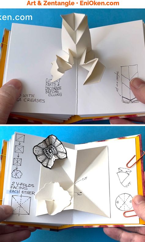 Pop-up Mechanism Booklet #2 — Eni Oken Pop Up Card Mechanism, Popup Book Diy, Pop Up Book Tutorial, Pop Up Tutorial, Diy Pop Up Book, Arte Pop Up, Popup Cards, Diy Paper Art, Eni Oken