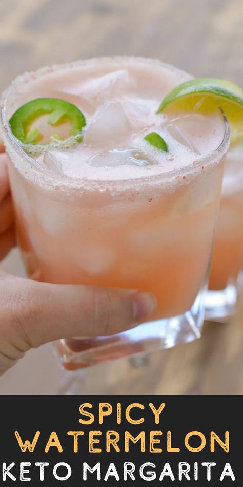 This Spicy Watermelon Keto Margarita is the ultimate summer cocktail! Super refreshing and about 3 net carbs each! Watermelon Alcoholic Drinks, Keto Margarita, Spicy Watermelon, Sugar Free Cocktails, The Best Keto Recipes, Grapefruit Recipes, Diet Desserts Recipes, Low Carb Cocktails, Best Keto Recipes