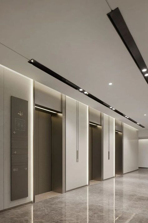 Office Lift Lobby Design, Lobby Design Apartment, Lobby Ceiling Design, Office Lobby Interior, Modern Office Lobby, Lift Lobby Design, Elevator Lobby Design, Office Lobby Design, Interior Presentation