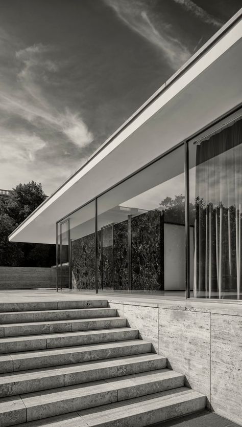 Ludwig Mies van der Rohe, Cemal Emden · Barcelona Pavilion · Divisare Ludwig Mies Van Der Rohe Architecture, Miss Van Der Rohe, Miles Van Der Rohe, Mies Van Der Rohe Barcelona Pavilion, Mies Van Der Rohe Architecture, Ipad Widgets, Barcelona Pavilion, Richard Neutra, Modernist House