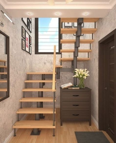 Tiny House Stairs, Stairs Design Interior, Stair Railing Design, Stairway Design, Stairs Design Modern, Home Stairs Design, Modern Stairs, Interior Stairs, Railing Design