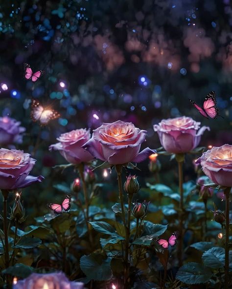 Fantasy nature #fantasy #nature #rose #moon Ethereal Nature, Fantasy Nature, Nature Rose, Fantasy Flowers, Pink Images, Drawing Ideas, Pretty Things, Phoenix, Roses