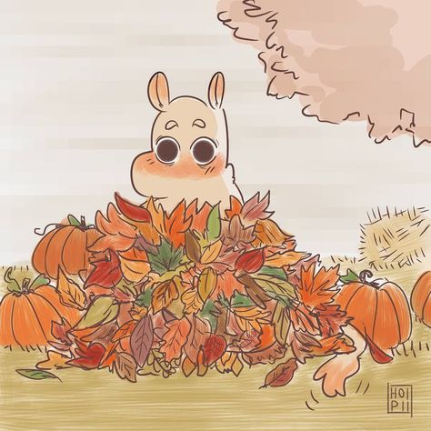 Leaf Pile Drawing, Moomin Autumn, Moomin Fanart, Leaf Pile, Moomin Cartoon, Fall Guys, Sketching Tips, Moomin Valley, Website Promotion