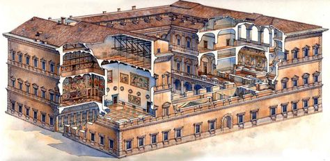 Palazzo Farnese, Roman House, Architecture Mapping, Industrial District, Classic Villa, European Castles, Underground Cities, Classical Antiquity, Roman Architecture