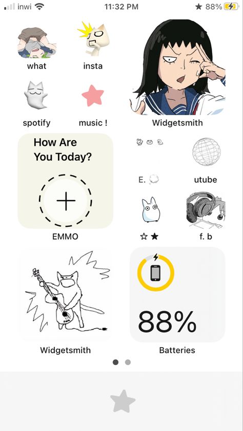 Anime Widget Homescreen, Phone Inspo Home Screen, Ios Home Screen Layout, Home Screen Ideas Iphone, Phone Screen Ideas, Ios Home Screen Ideas, Ios 15 Home Screen Ideas, Custom Home Screen, Ios 16 Home Screen Ideas