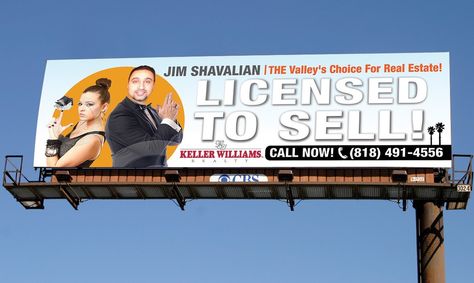 Design a Billboard for a Keller Williams Realty Agent by koderita Realtor Advertising, Billboard Ideas, Funny Billboards, Real Estate Banner, Sell Real Estate, Real Estate Advertising, Swipe File, Advertising Ideas, Real Estate Ads