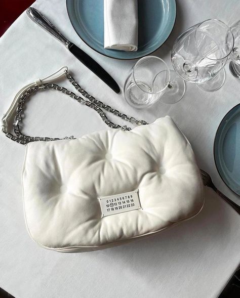 Shop the look on ModeSens! Maison Margiela Glam Slam Medium Leather Shoulder Bag In White. Maison Margiela's Glam Slam in indulgent whipped cream, and The Row's dessert-worthy Half-Moon. #checkmodesensbeforeyoubuy #findwithmodesens #bag #ss23 #maisonmargiela #therow #24s Maison Margiela Glam Slam Bag, Margiela Bag, Todays Menu, Glam Slam, Crazy Rich Asians, Shop The Look, Look On, Half Moon, White Bag