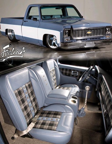 C10 Custom Interior, Chevy C10 Interior, C10 Interior, 87 Chevy Truck, 72 Chevy Truck, Lowrider Trucks, Dually Trucks, Custom Car Interior, Lowered Trucks