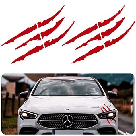 Bikes Stickers, Car Sticker Ideas, Cool Car Gadgets, Cool Car Stickers, Auto Sticker, Claw Marks, Led Exterior Lighting, Cars Suv, Car Modified