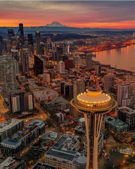 #Seattle Must See - ✈ #downtownseattle in #Washington, the most beautiful state in the Pacific Northwest🌲. #pnw 🌳 #tourism #tourismseattle 🛫 #travel #travelseattle #WashingtonState #whattosee #spaceneedle #emeraldcity #pacificnw #pioneersquare #pwntravel #greatwheel #centurylinkfield #cityofseattle Seattle Apartment Aesthetic, Pnw Aesthetic, City Pics, Seattle Photos, Seattle Travel, Sleepless In Seattle, Space Needle Seattle, Seattle City, Moving To Seattle