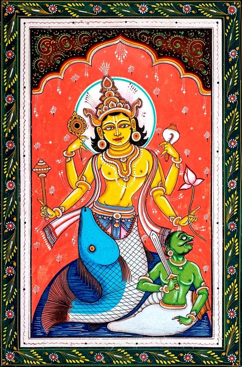 Matsya Avatar, Pattachitra Art, Vishnu Avataras, Folk Art Paintings, Mysore Painting, Indian Arts, Lord Jagannath, Kerala Mural Painting, Hd Nature Wallpapers