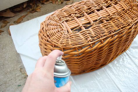 Strip a wicker basket with oven cleaner to take it from dated to a beautiful piece of decor in less than an hour! When I go to the thrift store, I always check to see if there are any good baskets there. For some reason, I’ve really been loving incorporating them into my home decor. I think they give a nice cozy look and are also super functional. Baskets can also be super expensive at the store, so whenever I can get a good deal on a basket, I take it. A while back, I thrifted this… Oven Cleaner, When I Go, Thrift Flip, Wooden Bed Frames, Antique Desk, Scrub Brush, Rattan Basket, Wicker Basket, Wooden Bed