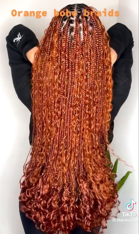 Copper Red Braids, Ginger Goddess Braids, Braided Knots, Hairstyle 2024, Latest Hair Braids, Cinnamon Hair, Air Style, Perfect Hair Color, African Hair Braiding Styles