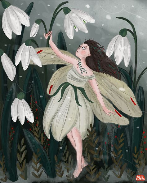 Snowdrop Fairy, Rae Ritchie, Snowdrop Flower, Kids Accessories Fashion, Beginning Of Spring, Classic Childrens Books, End Of Winter, Acrylic Gouache, Pretty Drawings