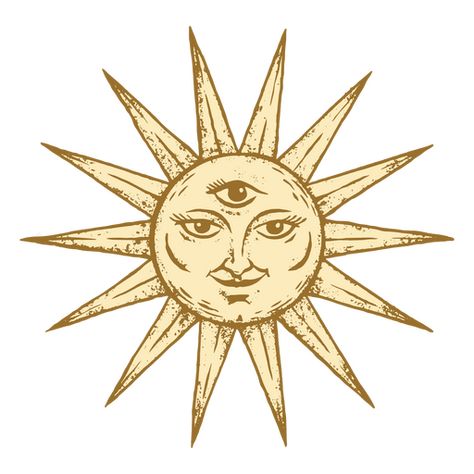 Sun Vintage Illustration, Sun Illustration Vintage, Third Eye Illustration, Sun Png, Eye Illustration, Portfolio Examples, Sun Illustration, Chest Tattoos, Vintage Png