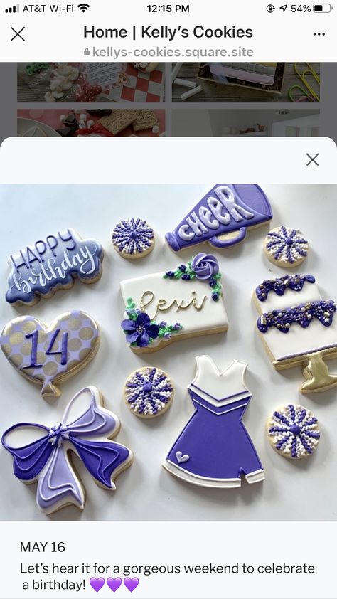 Cheer Megaphone Cookies Decorated, Cheer Bow Cookies Decorated, Cheer Themed Cookies, Cheer Royal Icing Cookies, Megaphone Cookies Decorated, Cheer Decorated Cookies, Cheerleading Cookies Decorated, Cheerleader Cookies Decorated, Cheer Cookies Decorated