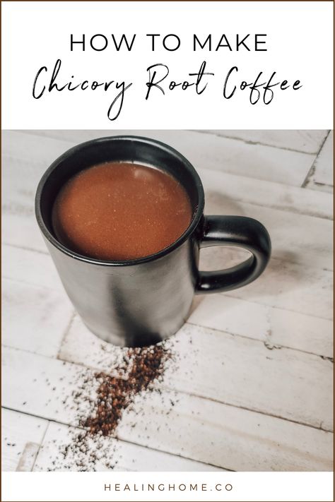 I love my caffeinated coffee. But every once in a while it is nice to let that caffeinated goddess that is coffee take a back seat to something lighter. This chicory root coffee is the closest 'true to taste' replacement for coffee that I have ever tried. This chicory root coffee recipe actually uses 1 half coffee and 1 half chicory root so it is ideal if you are slowly making the switch from coffee to chicory root. #chicoryroot #chicory #herbalrecipes #thm #keto #healthyrecipes #healthycoffee # Chicory Root Coffee Recipe, Chicory Root Recipes, Herbal Coffee Recipe, Chicory Root Coffee, Root Recipes, Witch Recipes, Hobbit Food, Almond Milk Coffee, Kitchen Witch Recipes