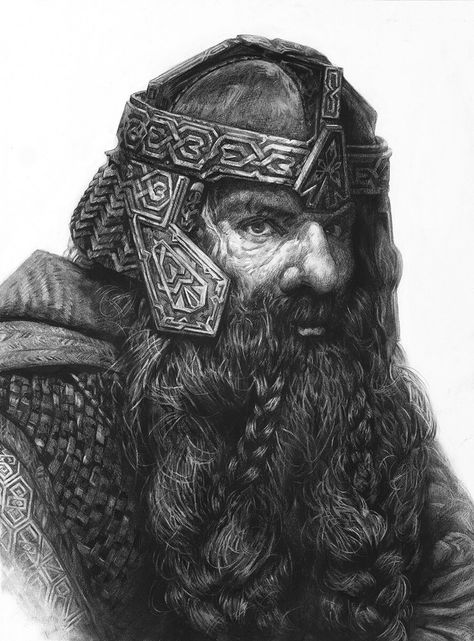 Gimli Lord Of The Rings, The Hobbit Characters, Lotr Trilogy, Lotr Tattoo, Braided Beard, Lord Of The Rings Tattoo, Lotr Art, Ring Tattoos, Fantasy Races