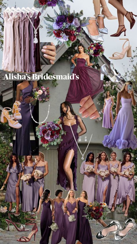 Purple Bridesmaid, Purple Vibe, Purple Bridesmaids, Wedding Planning Checklist, Bridesmaids And Groomsmen, Wedding Mood Board, Wedding Mood, Mood Board, Wedding Flowers