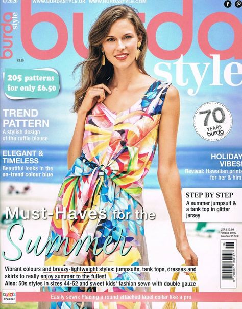 Burda Style 6/2020 - SMF Designs and Friends Burda Style Magazine, Burda Magazine, Blush Tie, Burda Patterns, Sewing Magazines, Jumpsuit Summer, Fashion Guide, Burda Style, Pattern Drafting