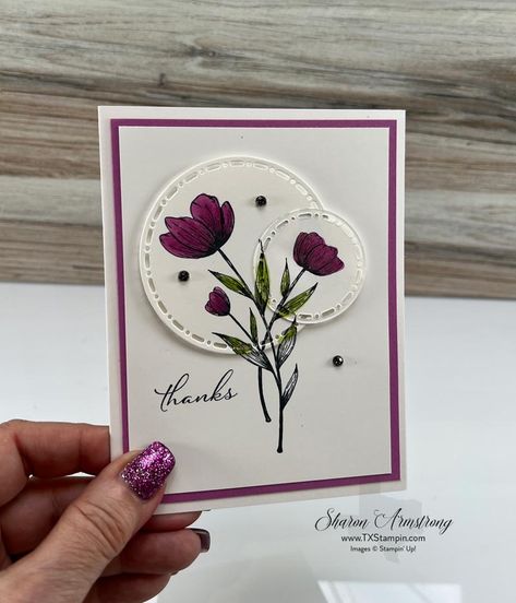 Spotlight On Nature: DIY 4 Cards That Are Bloomin’ Beautiful Thank U Cards, Sympathy Thank You Cards, Designer Paper Cards, Stampin Up Birthday Cards, Homemade Birthday Cards, Nature Card, Floral Image, Flower Stamp, Fancy Fold Cards