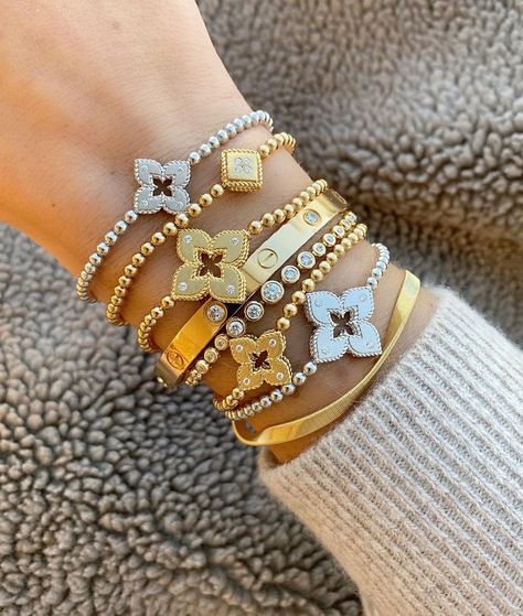 Roberto Coin Venetian Princess, Princess Bracelets, Roberto Coin Bracelet, Roberto Coin Jewelry, Jewelry Wishlist, Bracelet Stacks, Marco Bicego, Roberto Coin, Stacked Jewelry