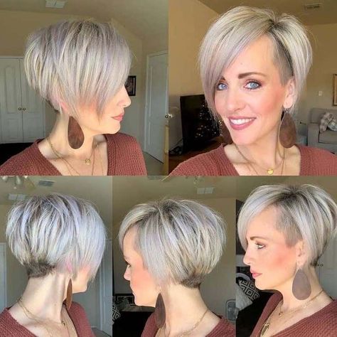 Blonde Undercut, Layered Bob Haircut, Kort Bob, Kadeřnické Trendy, Layered Bob Haircuts, Pixie Bob Haircut, Straight Hair Cuts, Vlasové Trendy, Blonde Pixie Haircut