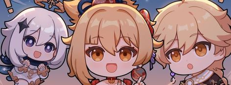 Yoimiya Banner, Genshin Banner, Art Header, Genshin Chibi, Cute Headers For Twitter, Chibi Art, Cute Headers, Phone Ideas, Twitter Headers