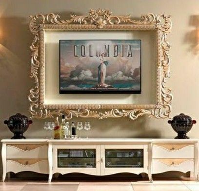 Frame Around Tv, Cornice Tv, Decorating Around A Tv, Decor Around Tv, Custom Sliding Doors, Wall Sconces Living Room, Sconces Living Room, Rack Tv, Tv Frame