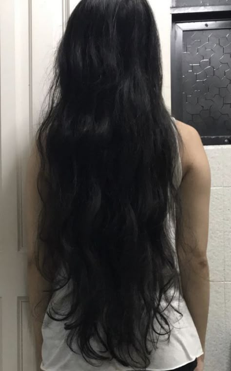 Short Layers On Top Long On Bottom Hair, Asian Hair Aesthetic, Long Black Hair Aesthetic, Hip Length Hair, Eden Rain, Long Hair Aesthetic, Black Long Hair, Hair Motivation, Black Hair Aesthetic