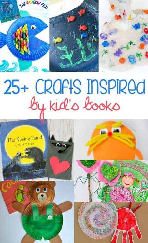 Looking for a fun way to reinforce what your kids are reading? These crafts are great ideas to help your kids learn and have fun at the same time, Book Themed Crafts, Storybook Crafts, Storytime Crafts, Childrens Books Activities, Library Activities, Storybook Art, Best Crafts, Art And Craft Videos, Preschool Books