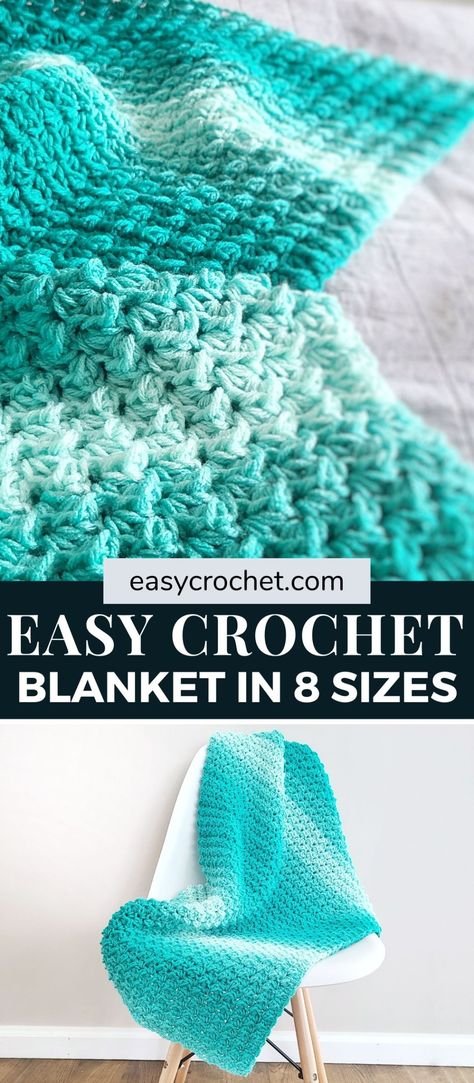 Crochet Borders For Blankets, Crochet Blanket Video, Crochet Throw Pattern, Crochet Baby Blanket Free Pattern, Chunky Crochet Blanket, Crochet Blanket Pattern Easy, Crochet Afghan Patterns Free, Crochet Stitches For Blankets, Easy Crochet Blanket