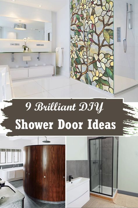 Diy Shower Door Ideas, Shower Door Makeover, Bifold Glass Shower Door, Shower Door Ideas, Frosted Shower Doors, Shower Door Frame, Diy Shower Door, Unique Shower Doors, Clear Glass Shower Door