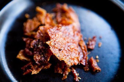 Crispy Turkey Bacon ~ Turkey skins, seasoned with salt and pepper, and baked until crispy. Use like bacon! ~ SimplyRecipes.com Turkey Bacon Recipes, Thanksgiving Turkey Leftovers, Fried Turkey, Bacon Recipe, Baked Turkey, Turkey Bacon, Leftover Turkey, Smoked Turkey, Simply Recipes