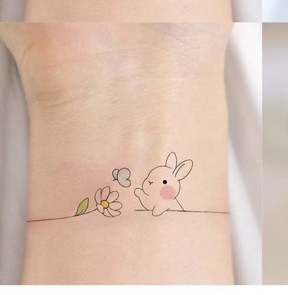 225 Cutest Rabbit Tattoos Ideas (2023) - TattoosBoyGirl Honey Bunny Tattoo, Bunny Tattoo Cute, Small Rabbit Tattoo, Tiny Bunny Tattoo, Cute Rabbit Tattoo, Bunny Tattoo Ideas, Rabbit Tattoo Design, Tattoo Rabbit, Hase Tattoos