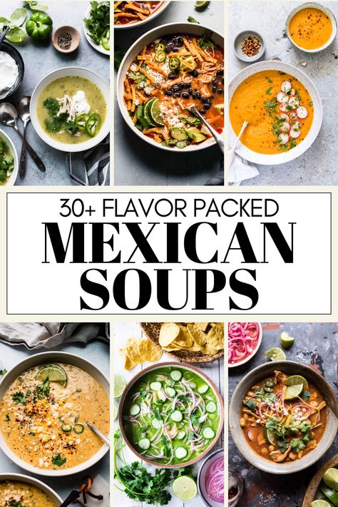 Mexican cuisine is known for its bold flavors and hearty dishes, and soups are no exception. From the classic tortilla soup to the more unique menudo, there's a Mexican soup to satisfy every taste. Mexican Style Soup, Mexican Soup With Rice, Healthy Mexican Soup, 7 Mares Soup Recipe Mexican, Mexican Bean Soup Recipes, Mexican Stew Recipes, Mexican Soups And Stews, Mexican Soup Vegetarian, Carne Asada Soup