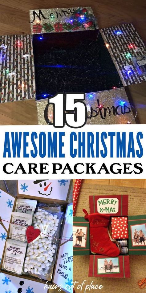 Tis the season for the best kind of Christmas gift, a Christmas care package! If you’re looking for an easy and thoughtful way to gift a girlfriend, boyfriend, or friend, these 15 Christmas care package ideas are amazing! Christmas care packages make for a great way to put together all the things you think someone else would enjoy for the holidays and is something equally as exciting to open! Ideas For Deployment Packages, Christmas Care Package Ideas Friends, Christmas Care Package For Family, Mailing Christmas Packages, Teen Care Package Ideas, Christmas College Care Package Ideas, New Years Care Package, New Year Care Package, Christmas Missionary Package Ideas