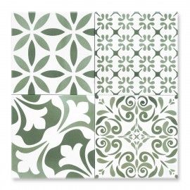 Patterned Wall & Floor Tiles - Vintage Tiles | Porcelain Superstore Green Tile Bathroom Vintage, Porcelain Superstore, Patterned Kitchen Tiles, Patterned Bathroom Tiles, Green Tile Bathroom, Patchwork Tiles, Patterned Tiles, Tiles Ideas, Floral Bathroom