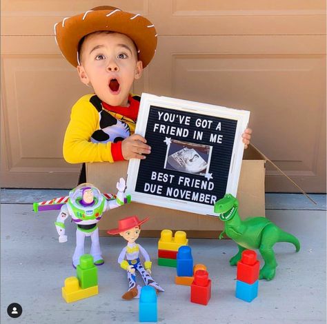 Disney Baby Announcement, Sibling Baby Announcements, 2nd Pregnancy Announcements, Creative Baby Announcements, Baby 2 Announcement, Second Pregnancy Announcements, Second Baby Announcements, Fun Pregnancy Announcement, Pregnancy Announcement Sibling