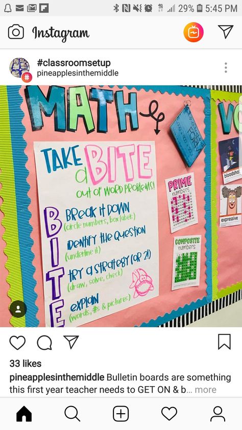 Math Classroom Decorations, Math Coach, Middle School Math Classroom, Math Interactive, Math Anchor Charts, Fifth Grade Math, Word Problem, Math School, Fourth Grade Math