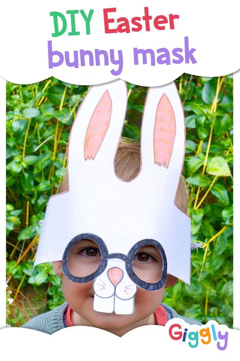 We know how often school dress-up days catch us parents off guard, so it's worth keeping this cute rabbit mask handy to wear at other times of year too! Visit giggly.co.uk to learn how to make it. Beach Day Ideas, Rabbit Fancy Dress, Bluey Toys, Animal Costumes For Kids, Angel Wings Painting, Rabbit Mask, Fruit Costumes, Easter Costume, Animal Dress Up