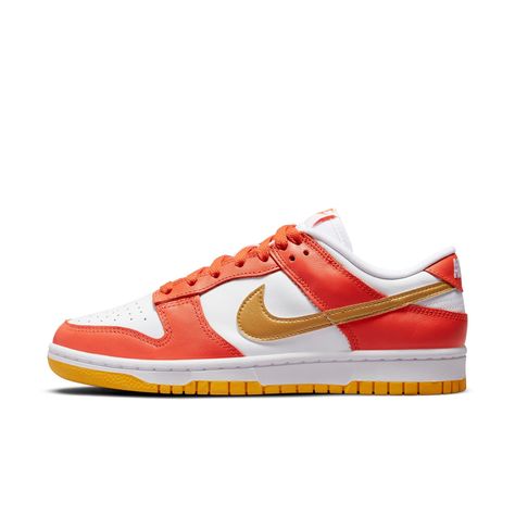 Style: Dq4690-800 Color: Orange/White-University Gold Gender: Womens Golden Sneakers, Womens Nike Dunk, Wmns Dunk Low, Jordan 11 Women, Orange Sneakers, Nike Models, Nike Gold, Gold Sneakers, Nike Air Jordans