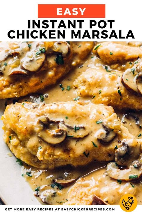 Chicken Instant Pot Recipes, Chicken Instant Pot, Marsala Chicken Recipes, Chicken Dishes Easy, Pot Recipes Easy, Best Instant Pot Recipe, Healthy Instant Pot Recipes, Chicken Meals, Chicken Marsala