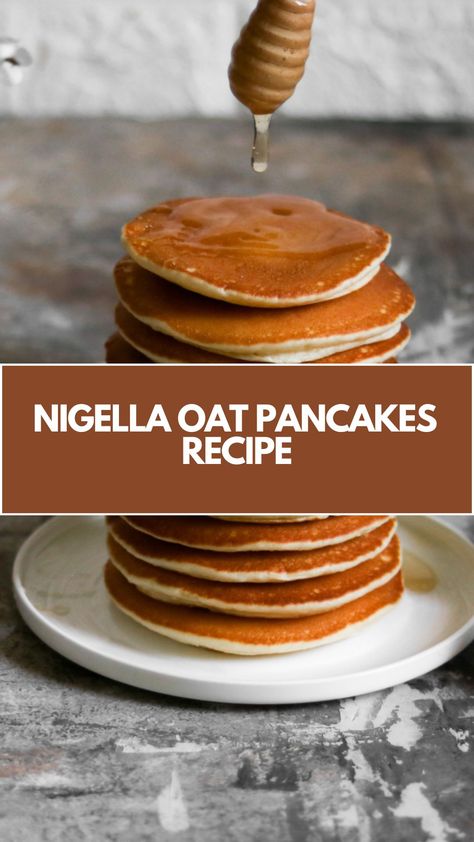 This delicious oat pancake recipe is quick, easy, and perfect for a nutritious breakfast or brunch. Made with simple, wholesome ingredients like oats and cinnamon, these pancakes are soft, light, and wonderfully filling. You can customize them with your favorite toppings for a truly satisfying start to your day. Oat Milk Pancake Recipe, Oat Pancakes Recipe, Oat Pancake Recipe, Nigella Lawson Recipes, Oat Pancakes, Oatmeal Pancakes, Nigella Lawson, Nutritious Breakfast, Breakfast Brunch Recipes