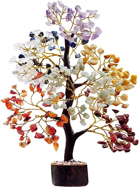 Amazon.com: Seven Chakra Aura Cleansing Gemstone Tree Ornament Gift Natural Healing Crystal Tree of Love Feng Shui Money Bonsai Home Decor for Wealth and Luck Prosperity Handcrafted (Size 10-12 Inch): Kitchen & Dining Asian Paints Wall Designs, Spiritual Tree, Tree Of Life Decor, Feng Shui Money, Gem Tree, Chakra Tree, Gemstone Tree, Feng Shui Decor, Aura Cleansing