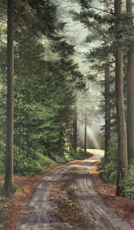 Path In The Woods Painting, Dirt Road Acrylic Painting, Lock Mindmap, Forest Path Drawing, Forest Road Painting, Pathway Drawing, Forest Path Painting, Path Drawing, Path Painting